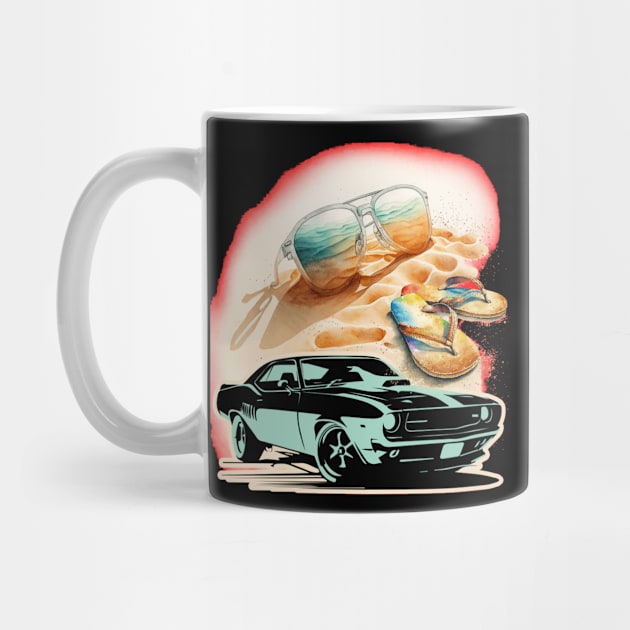 Let's Live, Vintage Car American customs,Funny Muscle Car Racing 70s Hot Road Rally Racing Lover Gifts by Customo